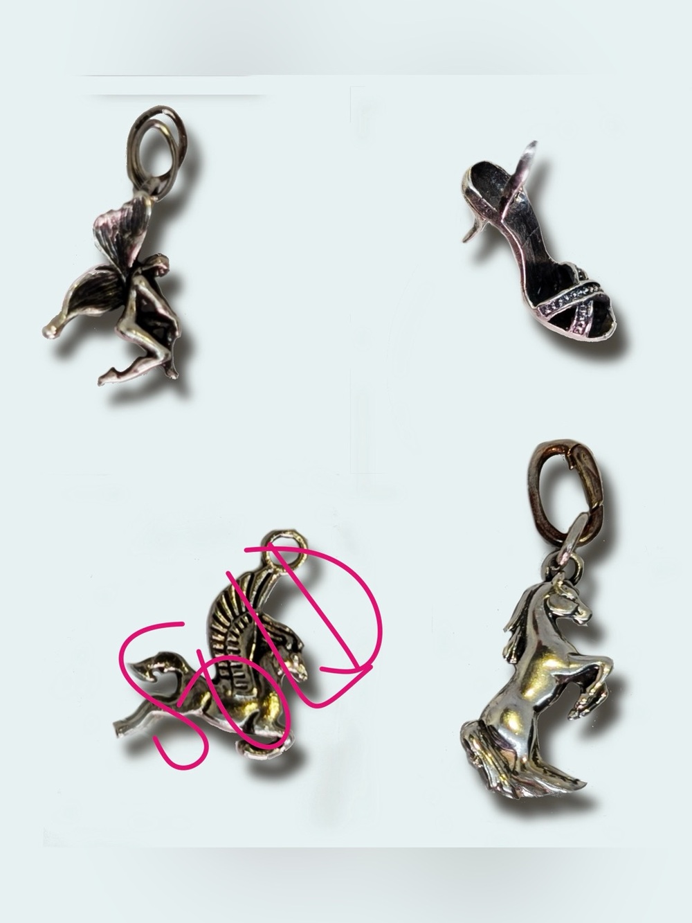 Vintage 925 sterling silver whimsical Women's Charms Pendant